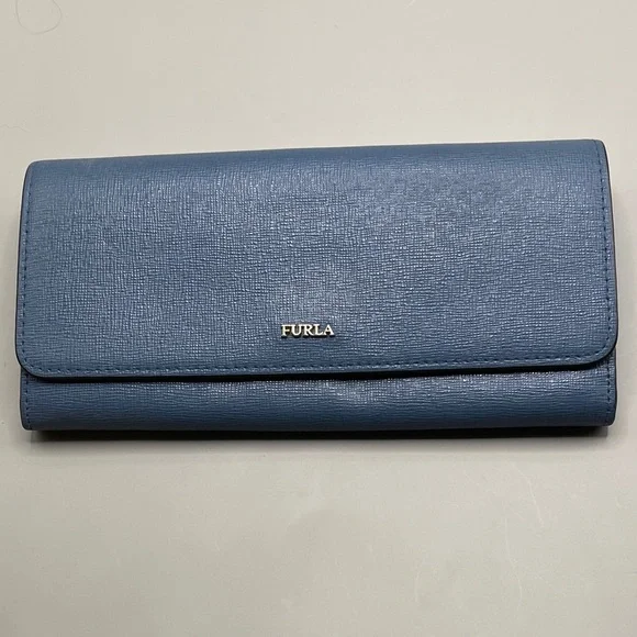 Furla Italian Beautiful Blue Wallet Furla Lux - Picture 1 of 9